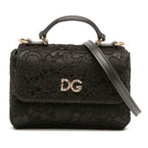Silk and Lace Crystal Embellished DG Flap Satchel